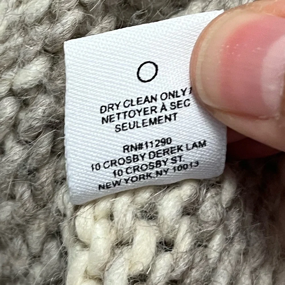 10 Crosby Derek Lam Taupe Gray Wool Alpaca Blend Knit Cardigan Sweater‎ Sz. M - Picture 8 of 10